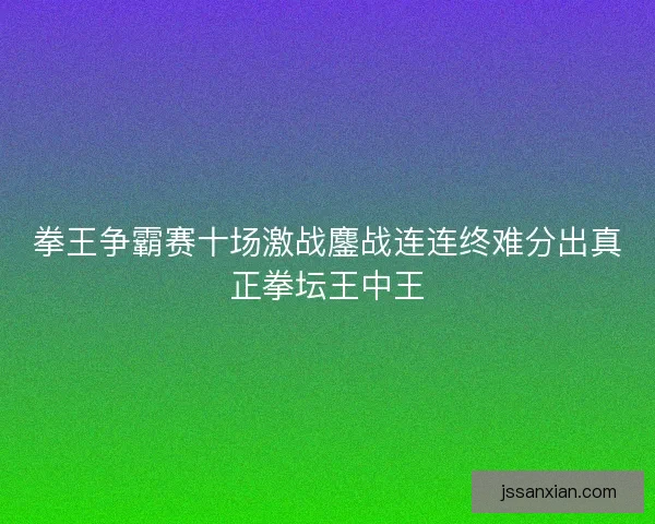 拳王争霸赛十场激战鏖战连连终难分出真正拳坛王中王 拳王争霸赛十场激战鏖战连连终难分出真正拳坛王中王