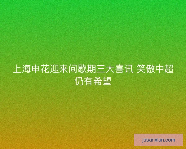 上海申花迎来间歇期三大喜讯 笑傲中超仍有希望 上海申花迎来间歇期三大喜讯 笑傲中超仍有希望