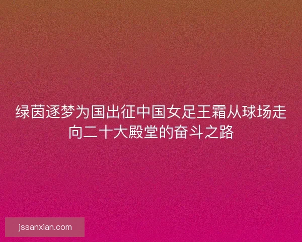 绿茵逐梦为国出征中国女足王霜从球场走向二十大殿堂的奋斗之路 绿茵逐梦为国出征中国女足王霜从球场走向二十大殿堂的奋斗之路
